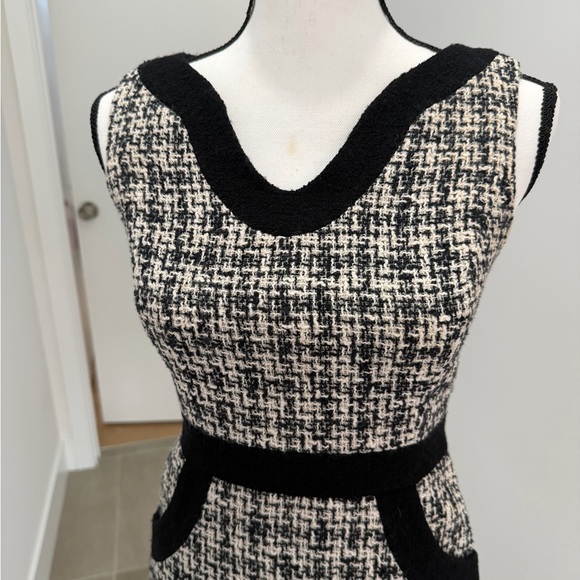 Milly of New York Black and White Tweed Mini Dress - Picture 2 of 14